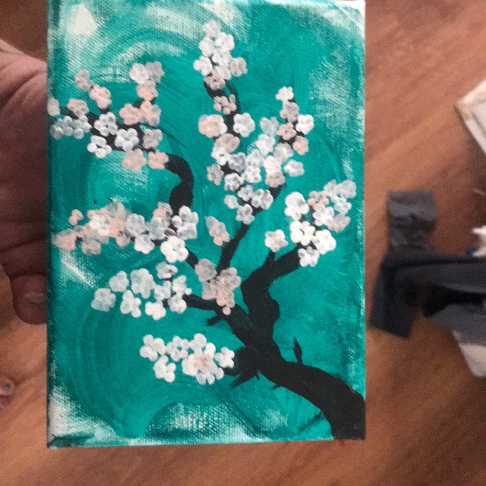 Handpainted on canvas Japanese cherry blossom